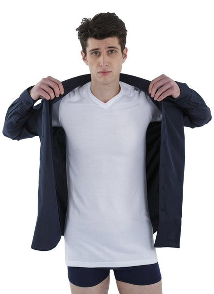 mens bamboo undershirt 100% bamboo white