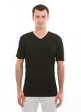 black short sleeve v neck tshirt for men 100% bamboo